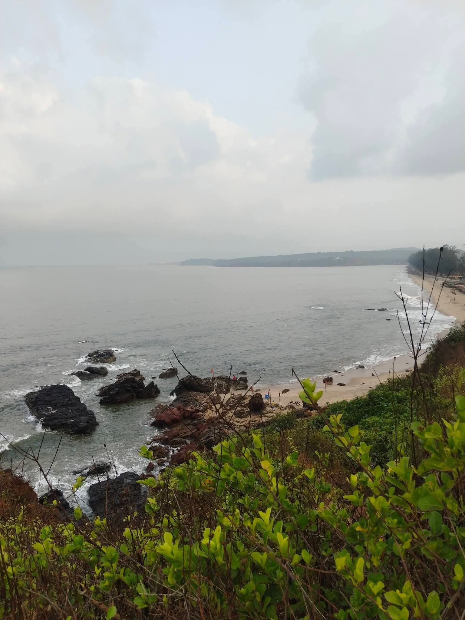 Coastal cliffs and beach view