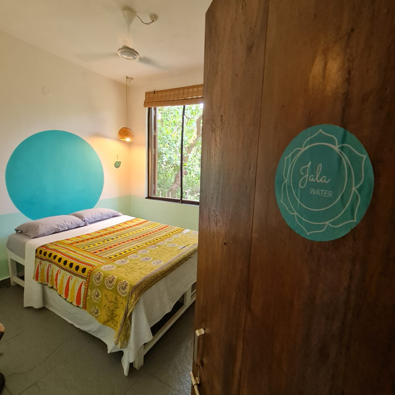 Jala room from the doorway, with the Jala Water sign